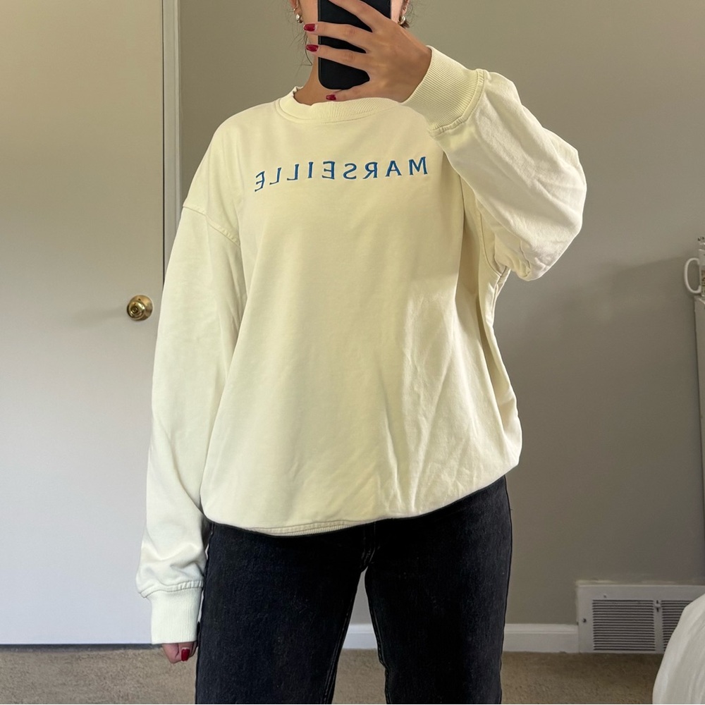 Cotton On Pale Yellow “Marseille” Crewneck Sweatshirt